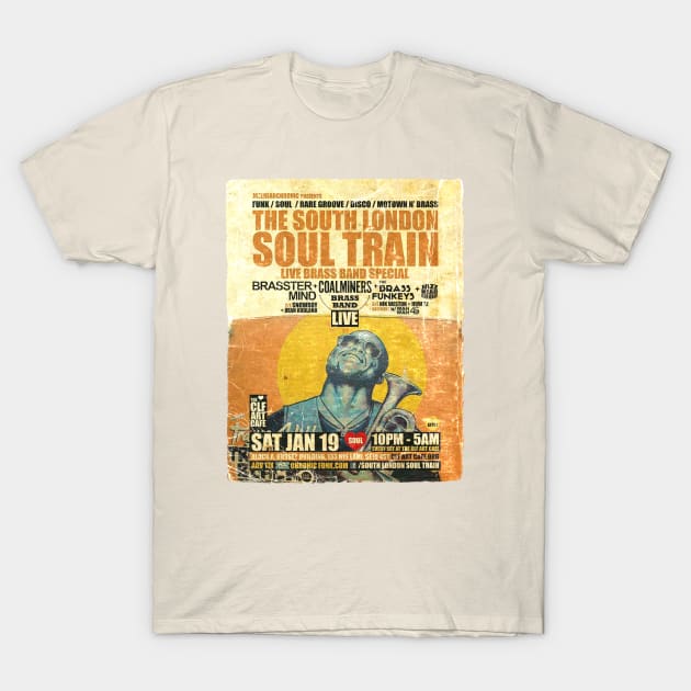 POSTER TOUR - SOUL TRAIN THE SOUTH LONDON 76 T-Shirt by Promags99